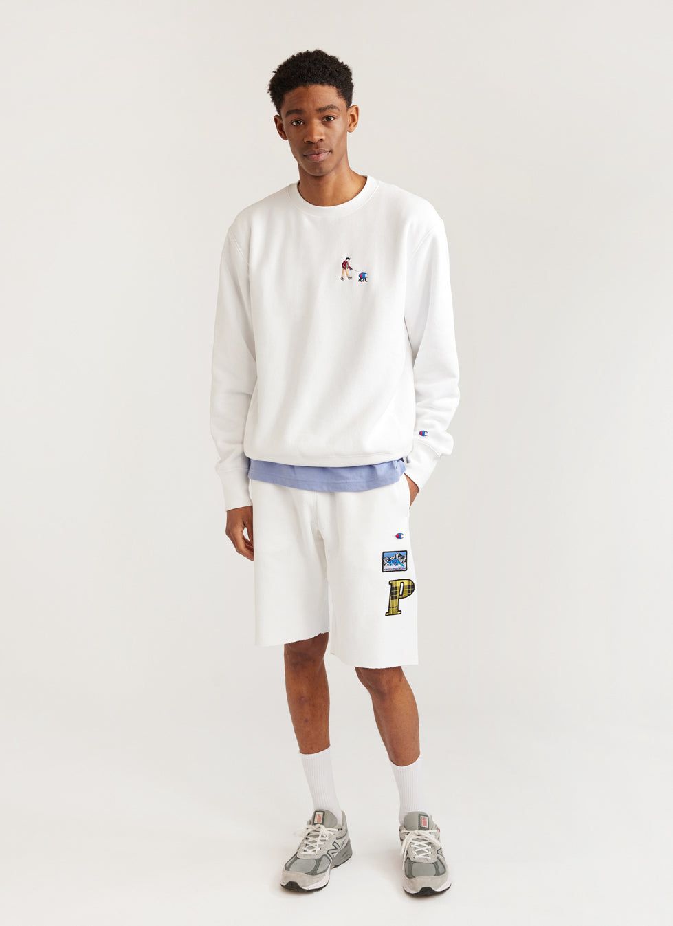 Men s Embroidered Sweatshirt Champion x Percival Dog Walk