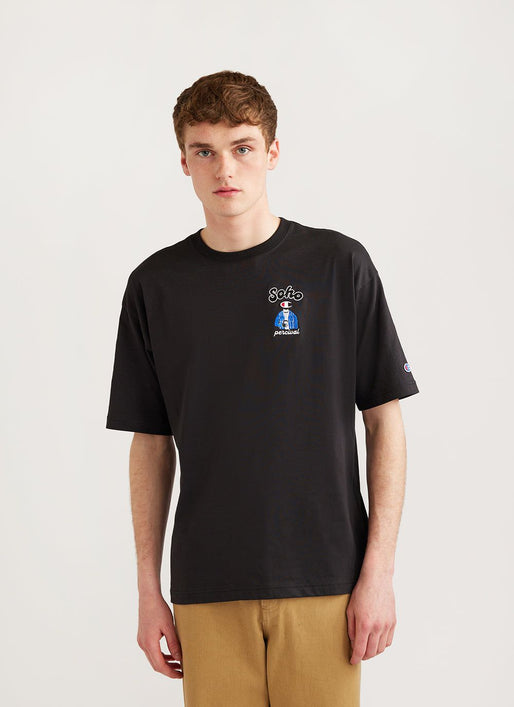 Men's Black Champion T shirt | | Percival Menswear