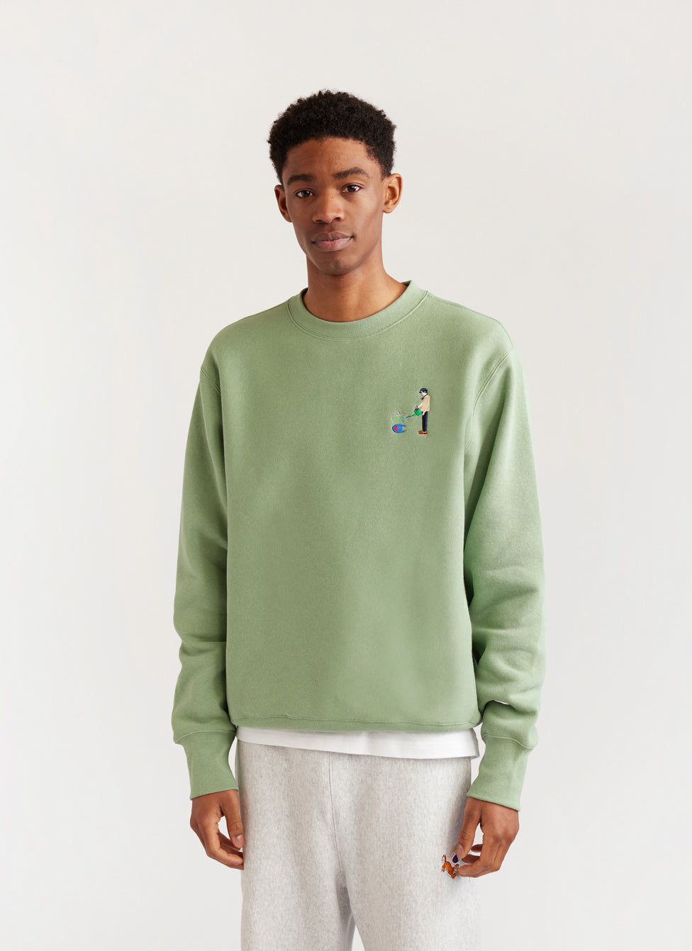 Champion sweater top mens green