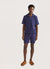 Towelling Shorts | Organic Cotton | Check Navy