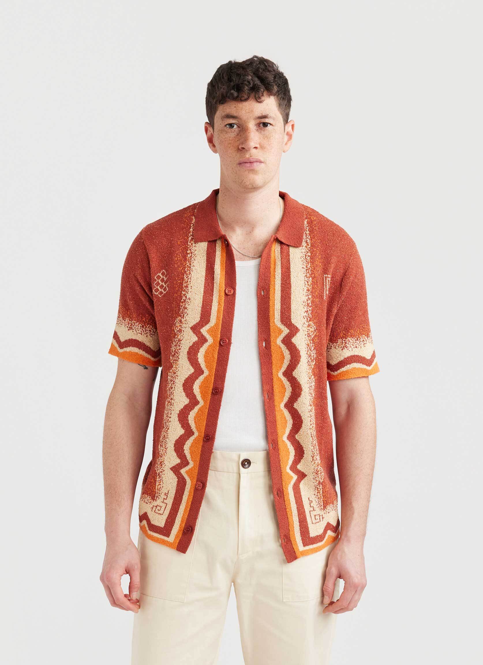 Men's chinoiserie shop cotton slim shirt