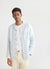Check Long Sleeve Cuban Linen Shirt | Blue