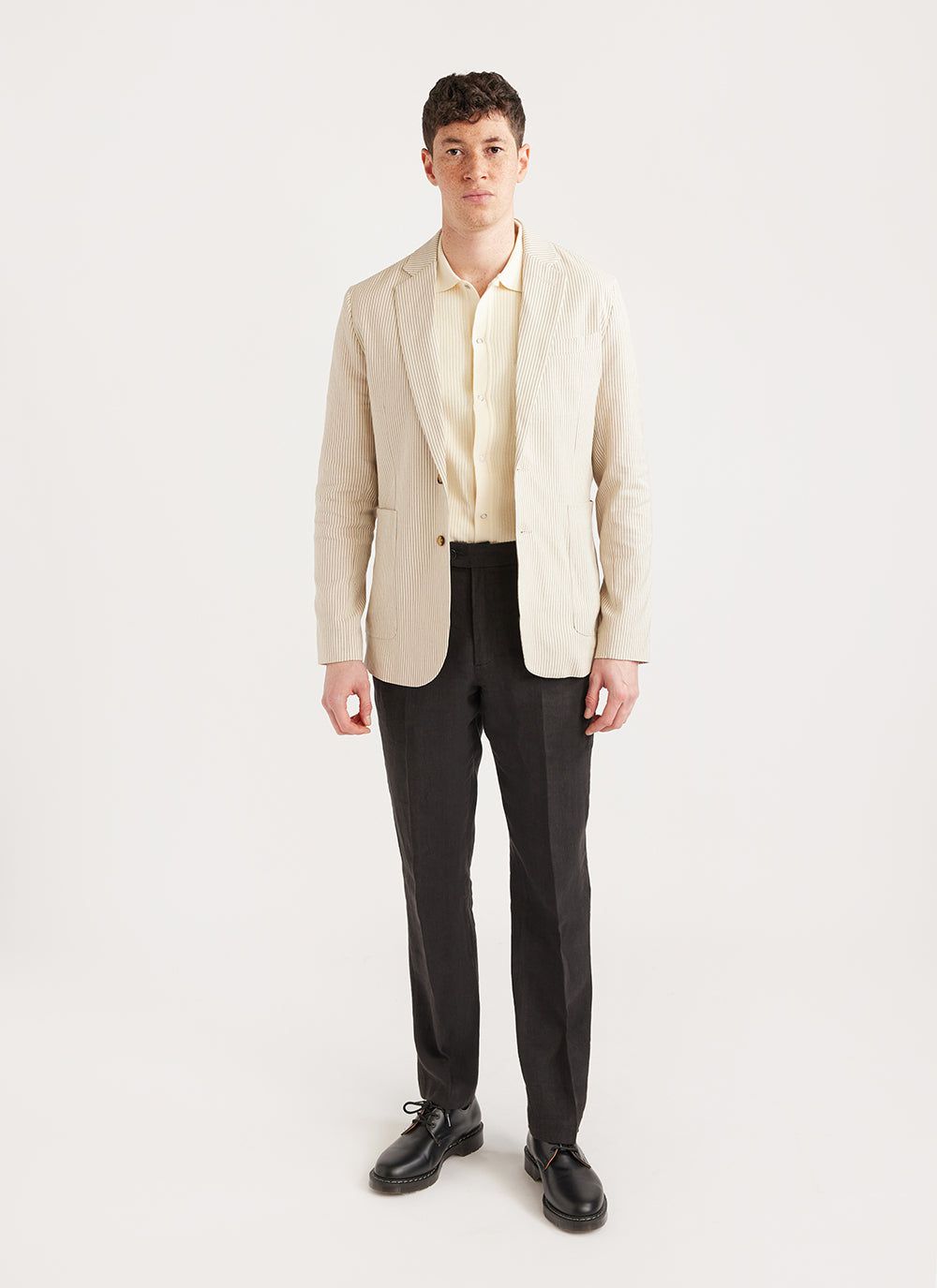 Men's Striped Blazer | Tailored | Natural Beige