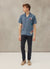 Tapestry Cuban Linen Shirt | Octo Party | Blue
