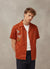 Tapestry Cuban Linen Shirt | Wild Flower Meadow | Brick