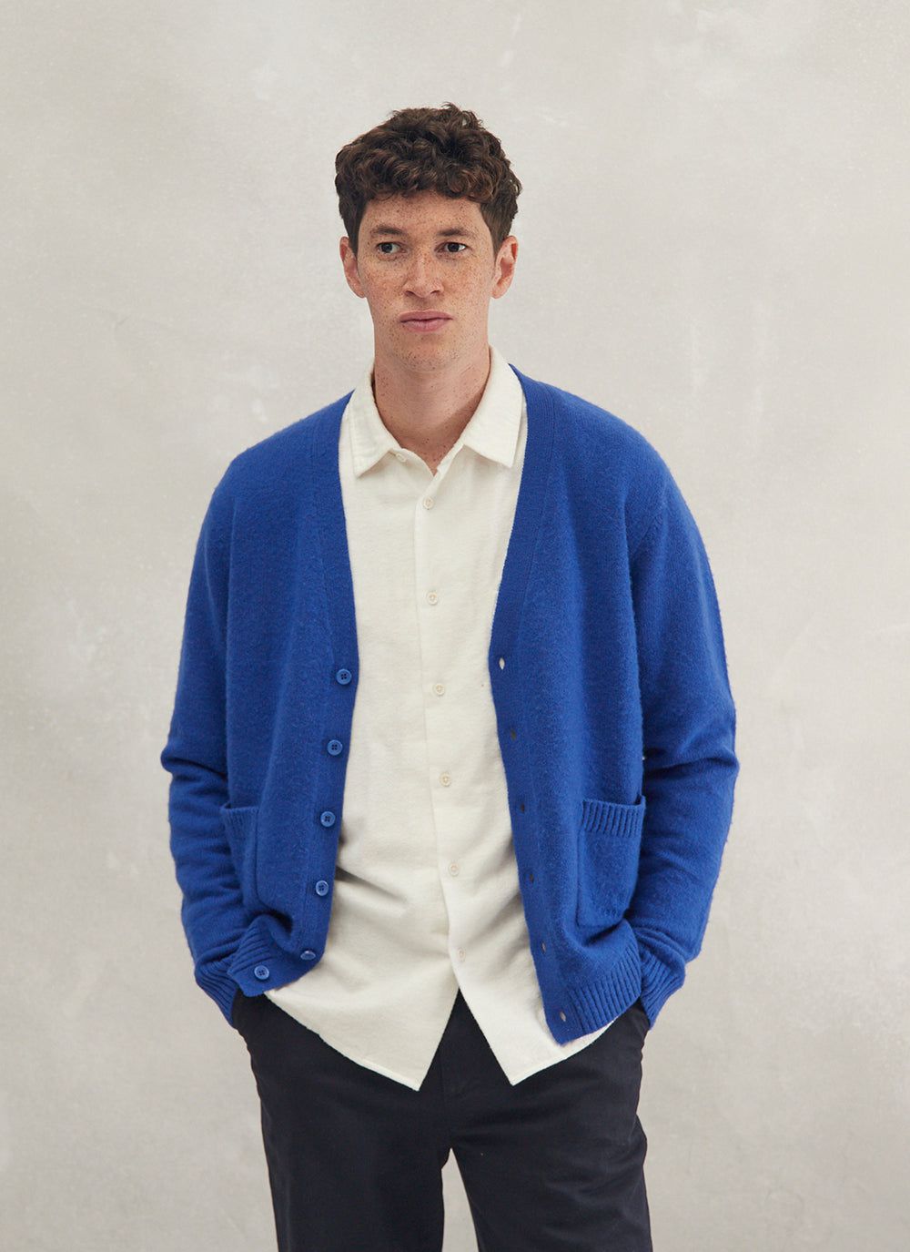 Blue cardigan mens shop
