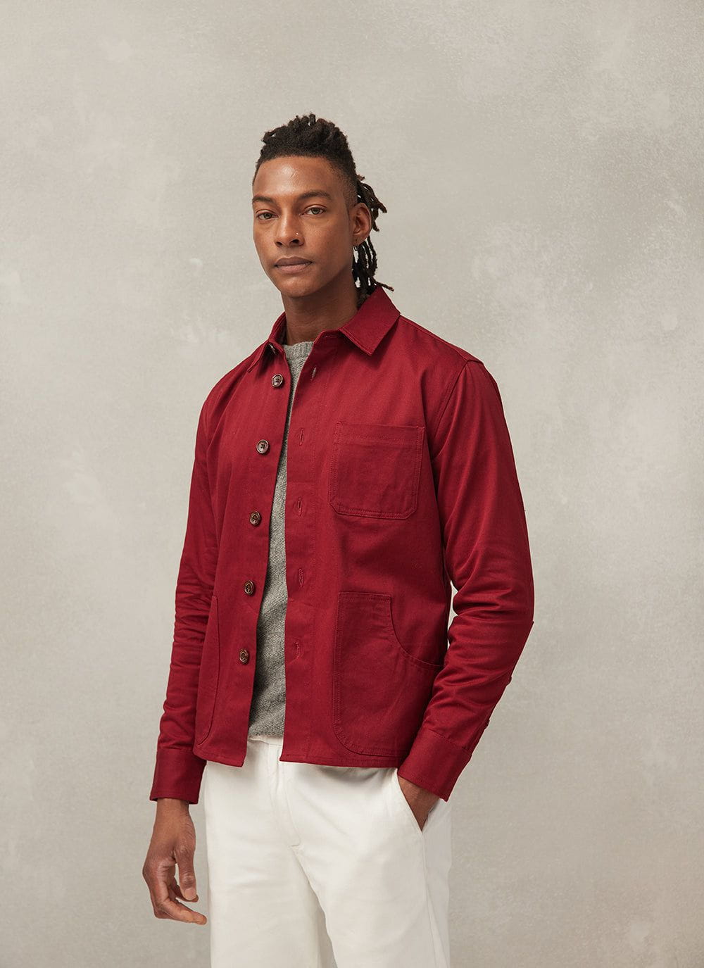 Mens top red overshirt