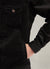 Pleated Denton Jacket | Black Cotton Suede