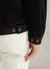 Pleated Denton Jacket | Black Cotton Suede