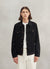 Pleated Denton Jacket | Black Cotton Suede