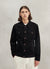 Pleated Denton Jacket | Black Cotton Suede