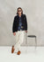 Pleated Denton Jacket | Black Cotton Suede