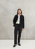 Pleated Denton Jacket | Black Cotton Suede