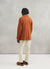 Pea Coat | Boucle Wool Blend | Rust