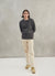 Raglan Knit Sweater | Lambswool | Charcoal