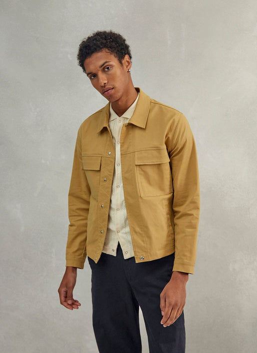 Men's Utility Jacket, Tan Cotton Twill