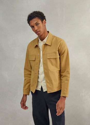 Men s Utility Jacket Tan Cotton Twill Percival Menswear