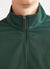 Forest green track jacket with orange octopus embroidery on left chest, collar