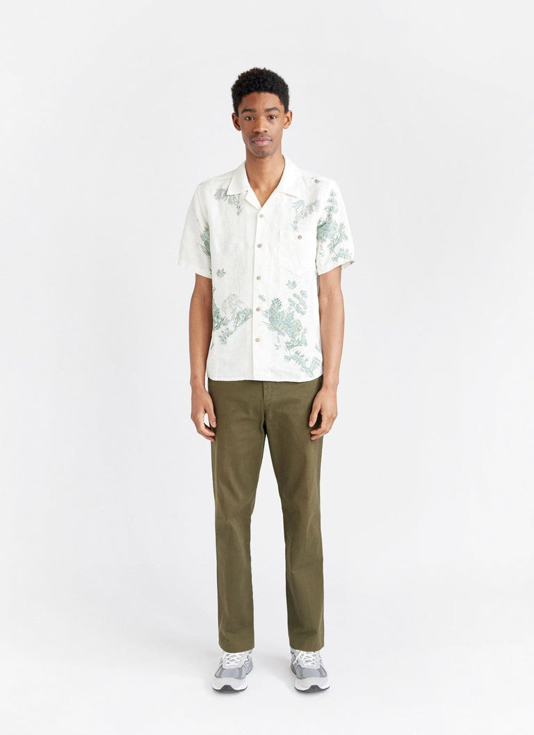 Men's Short Sleeve Linen Shirt | Willow Cuban Collar Shirt | Percival ...