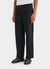 black wide leg trousers styled with black boots 