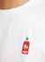Hot Chilli Sauce Long Sleeve T Shirt | Embroidered Organic Cotton | White