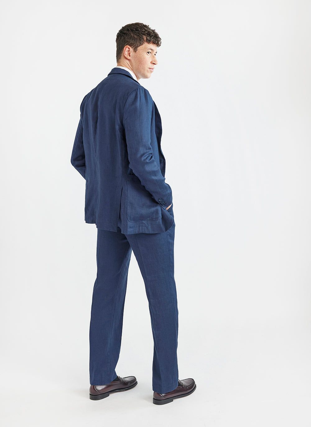 Men s Linen Blazer Suit Jacket Navy Percival Menswear