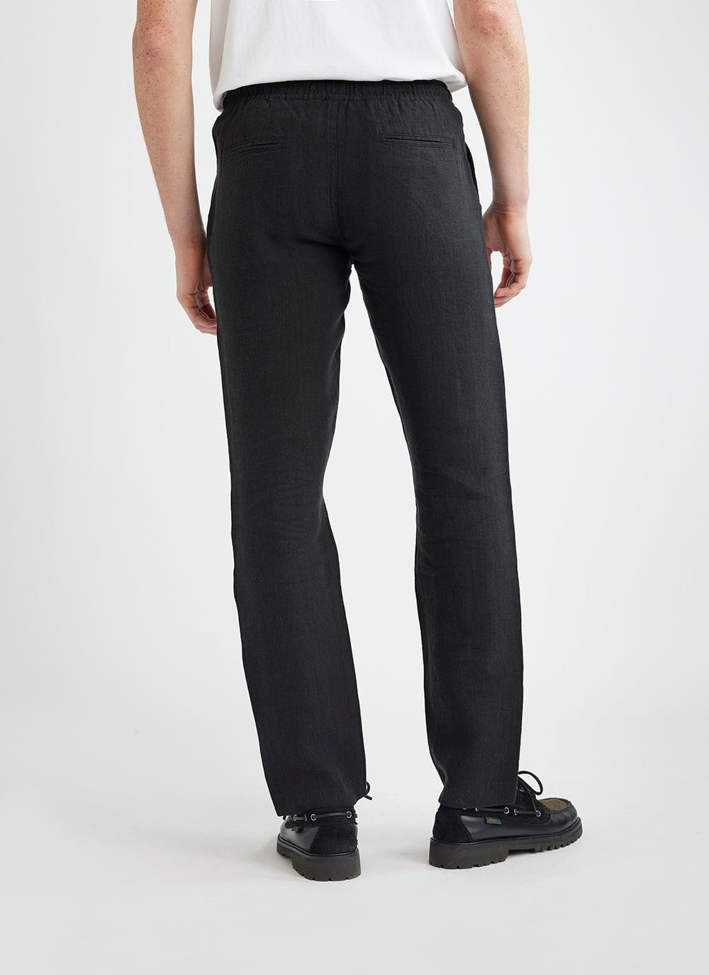 Mens black linen trousers store