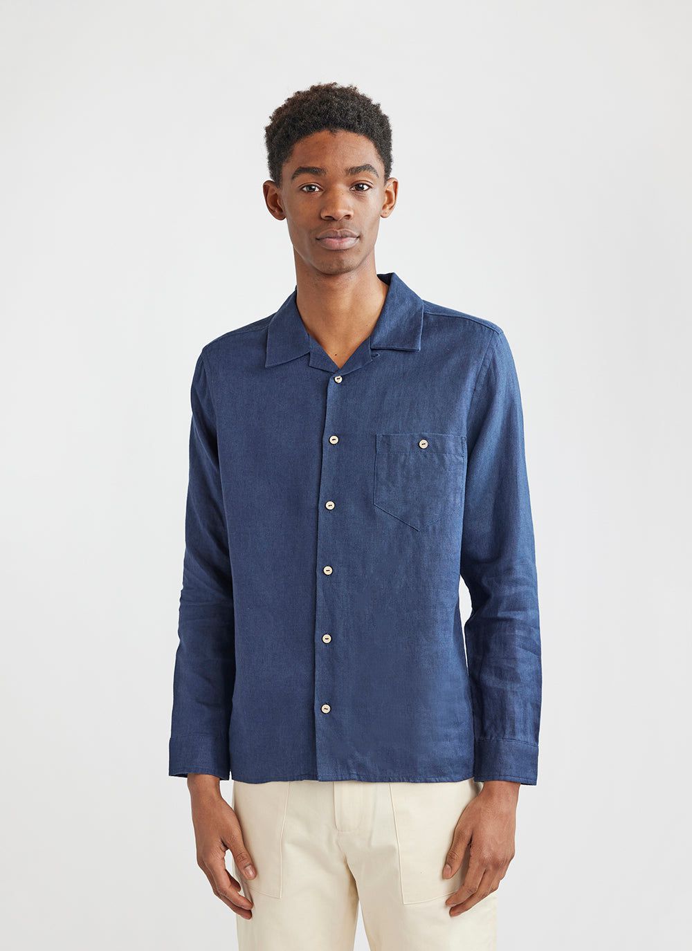 Long sleeve cuban collar shirt online