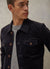 Pleated Denton Jacket | Navy Cotton Suede