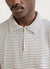 Knitted Zip Polo | Cream with Navy