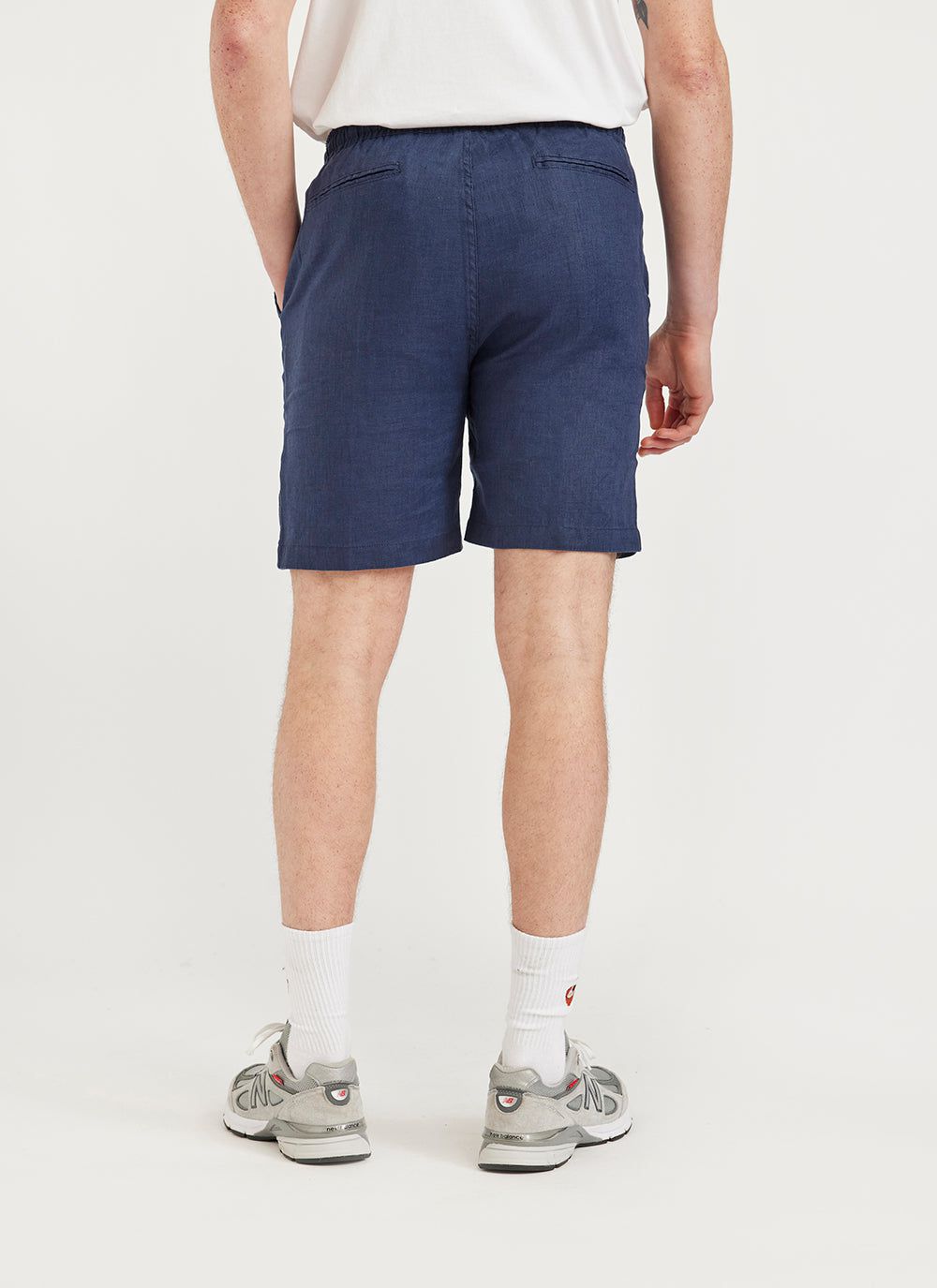 Navy blue linen shop shorts