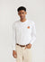 Itamae Octopus Long Sleeve T Shirt | Embroidered Organic Cotton | White