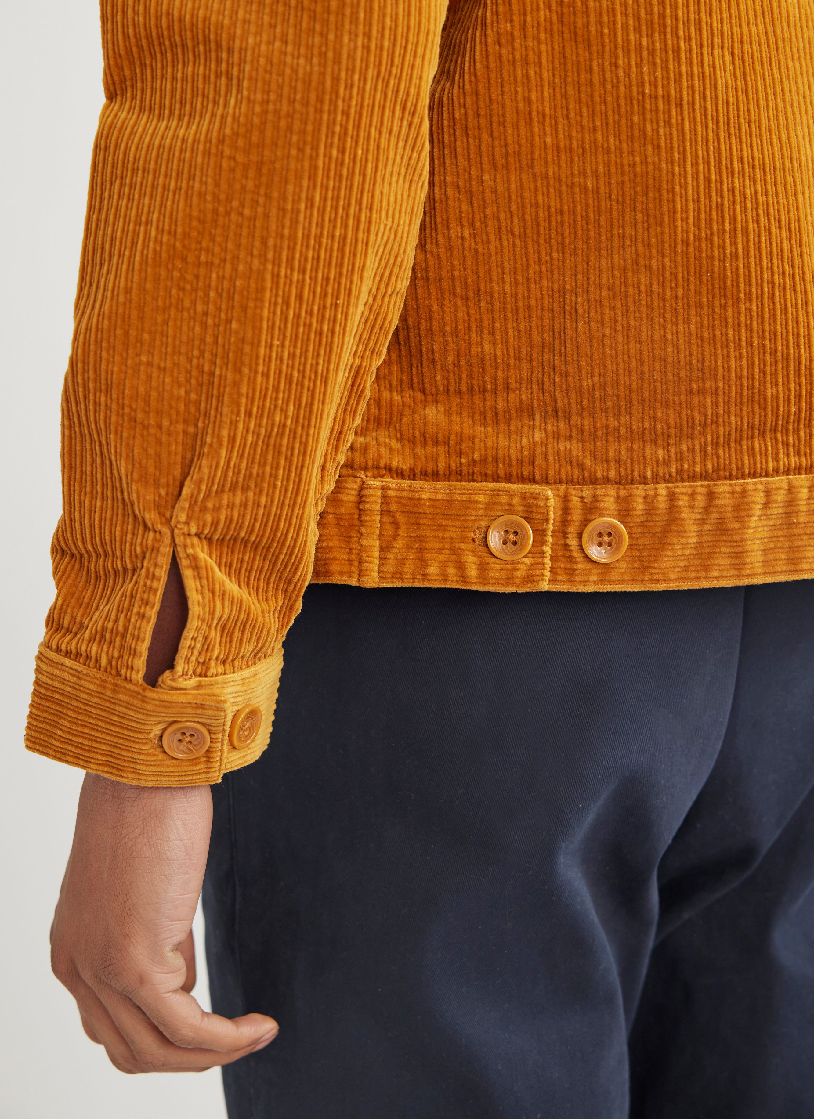 Men s Pleated Denton Jacket Yolk Orange Box Corduroy Percival