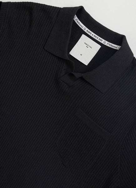 Pullover Polo Shirt | Knitted Cotton | Black & Percival Menswear