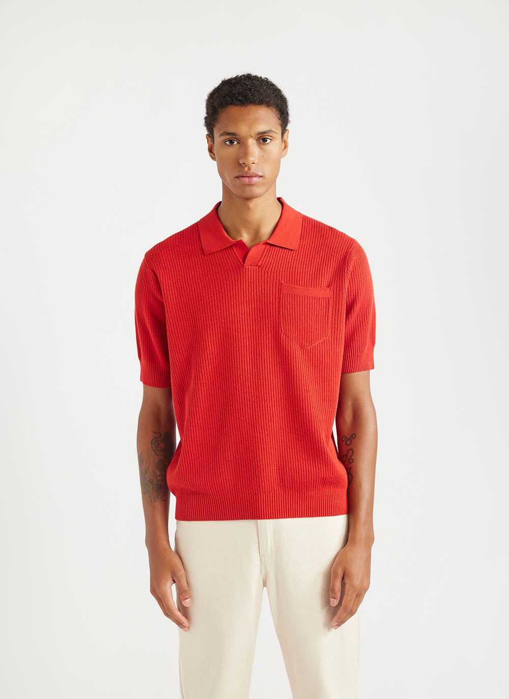 Knitted polo shirt mens store