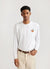 Ramen Long Sleeve T Shirt | Embroidered Organic Cotton | White