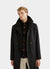 Roscoe Belted Trench Coat | Black Melton