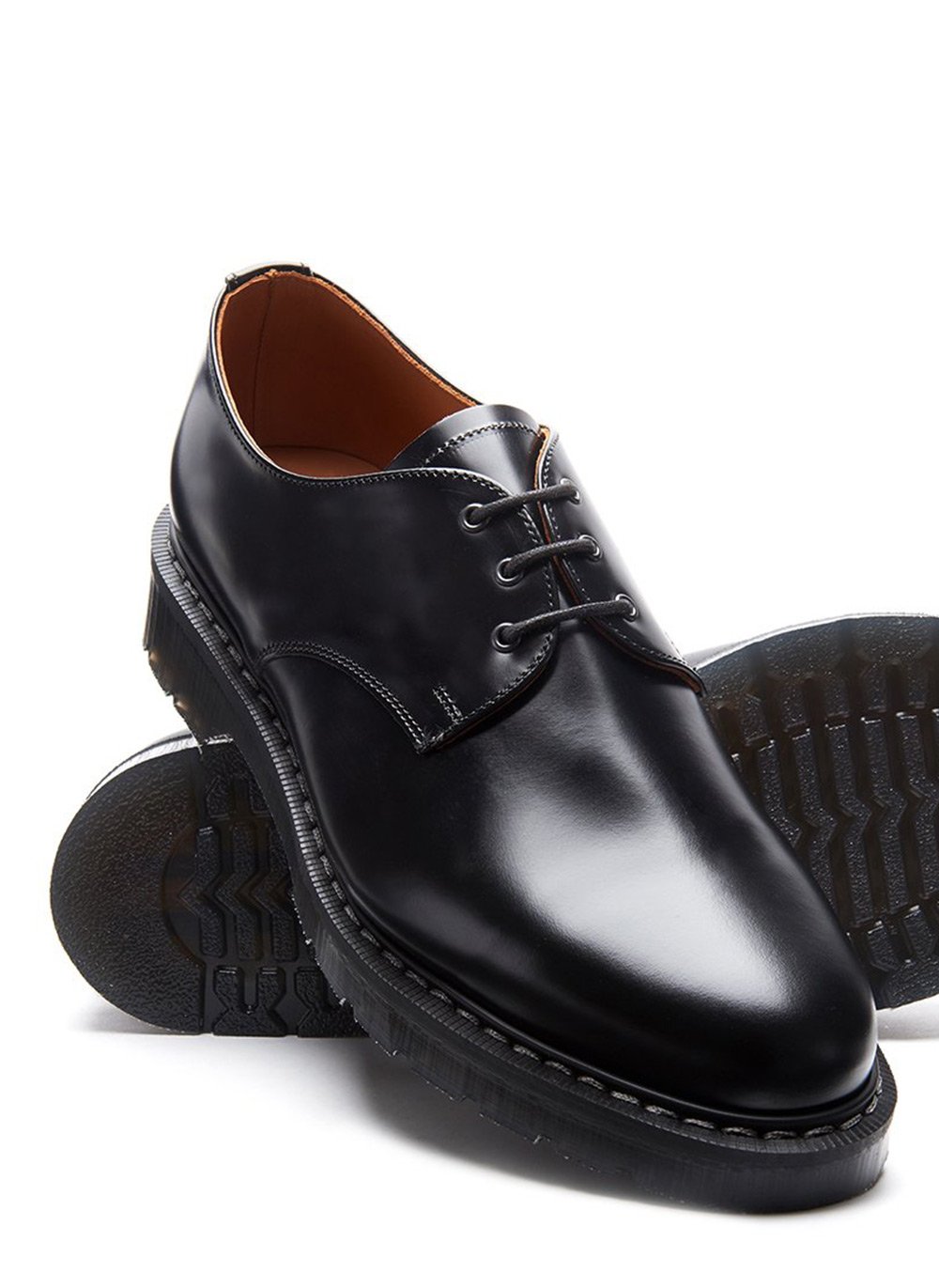 Solovair Hi Shine Gibson Shoe Black Percival Menswear