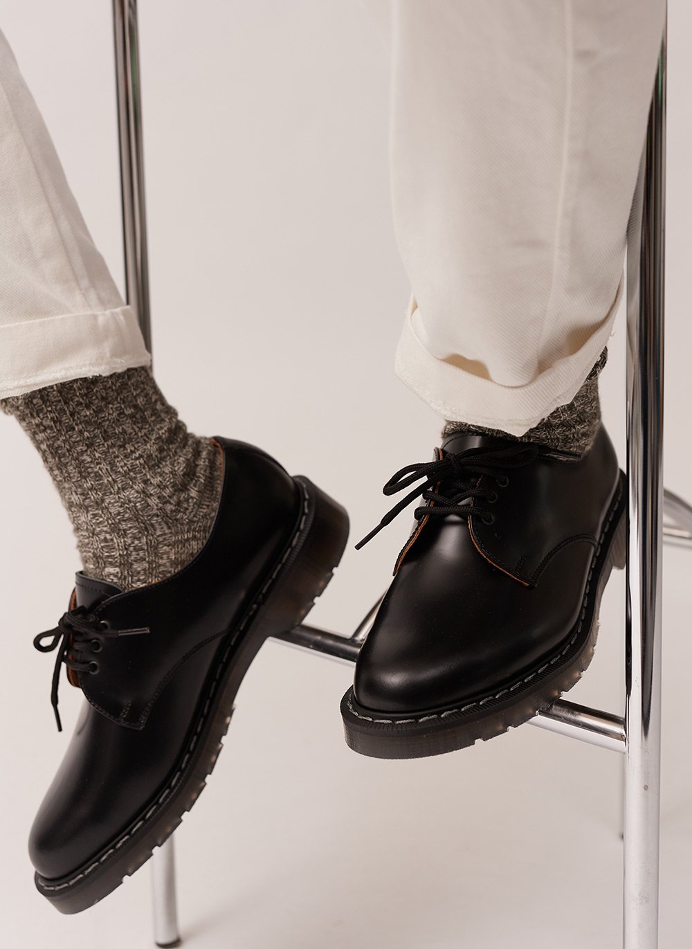 Solovair Hi Shine Gibson Shoe Black Percival Menswear