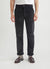 straight leg black corduroy trousers styled with brown loafers
