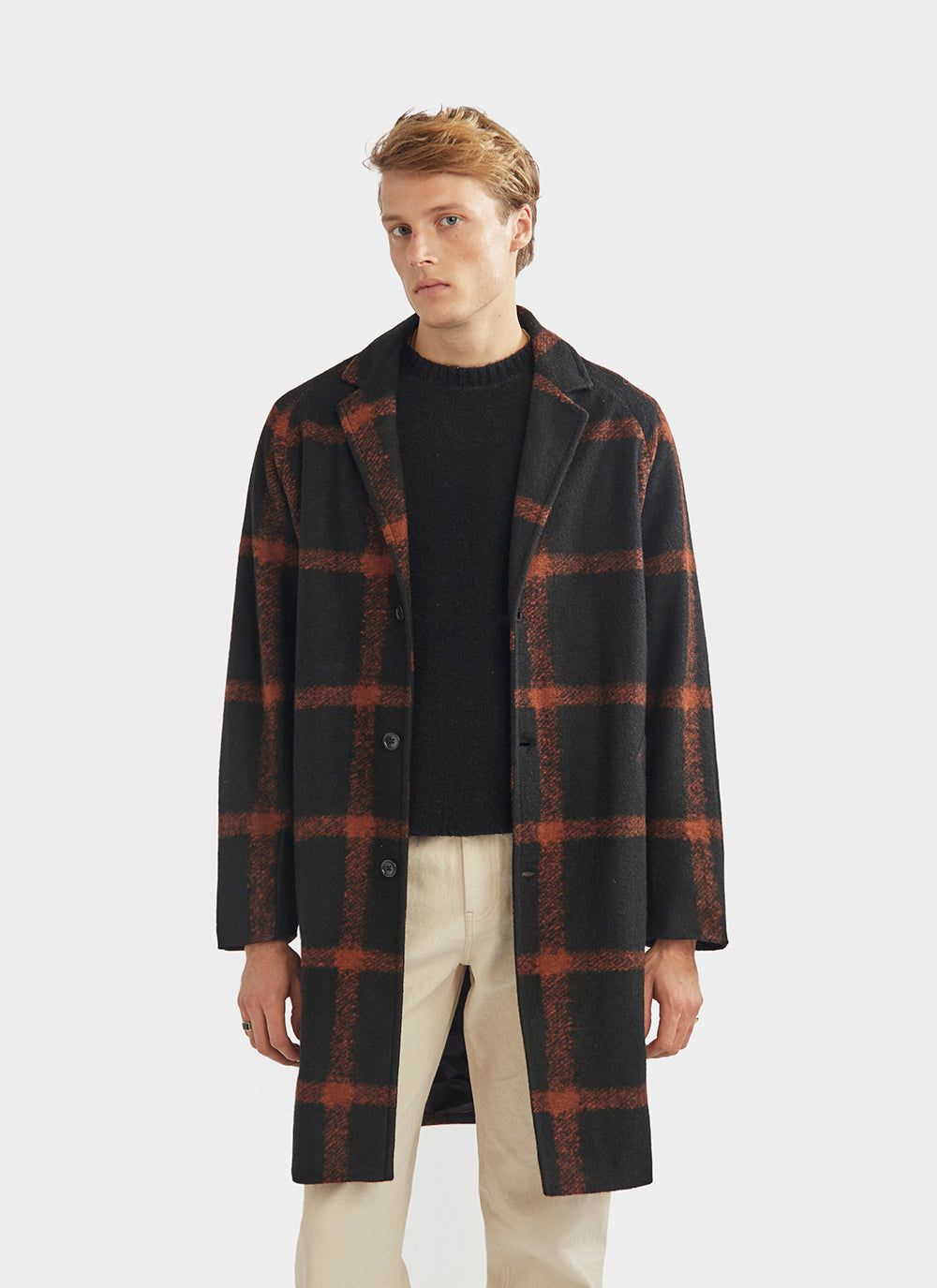 Checkered trench on sale coat mens