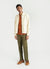 Koi Carp Tapestry Cuban Linen Shirt | Brick