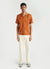 Koi Carp Tapestry Cuban Linen Shirt | Brick