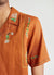 Koi Carp Tapestry Cuban Linen Shirt | Brick