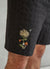 Textured Embroidered Shorts | Black