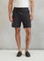 Textured Embroidered Shorts | Black