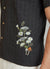 Textured Embroidered Cuban Collared Shirt | Black