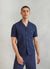 Textured Cuban Collared Shirt | Navy