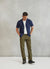 Textured Cuban Collared Shirt | Navy