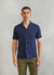 Textured Cuban Collared Shirt | Navy